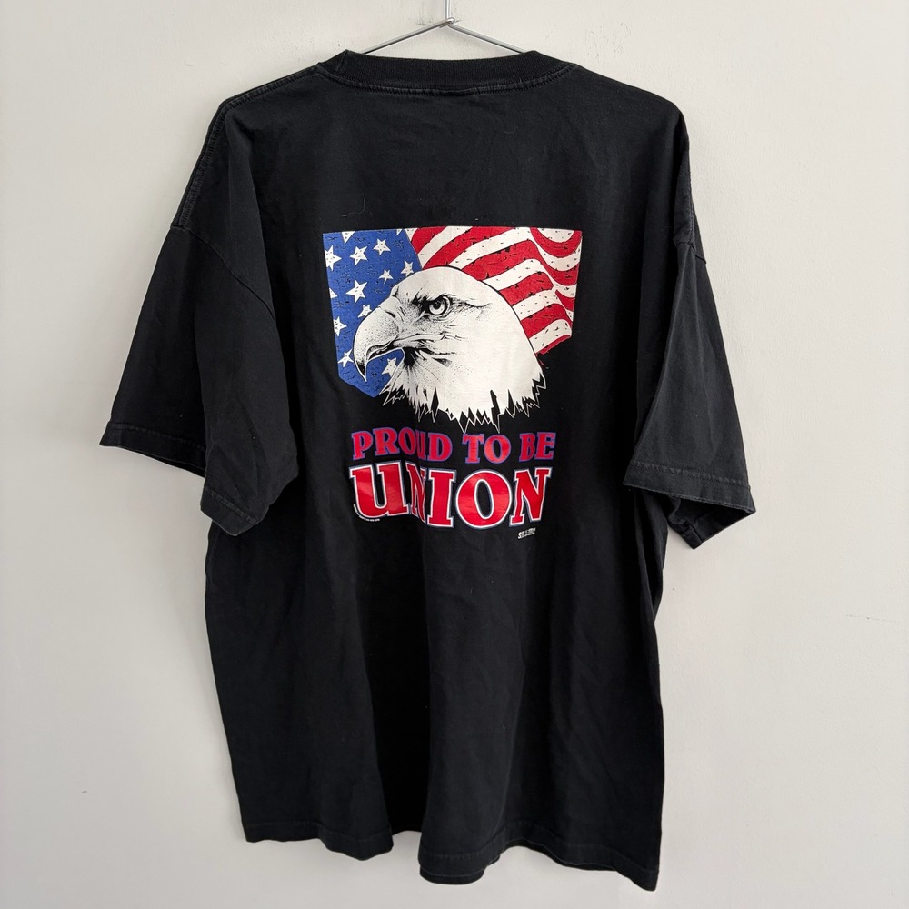 Bay Side IBEW Local 53 Proud To Be Union Eagle Graphic T-Shirt Black 2XL